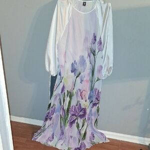 SHEIN Curve Floral Pleated Maxi Dress